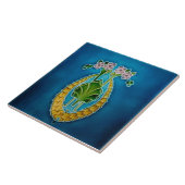 Art Nouveau ceramic fireplace wall tile blue Fliese (Seite)