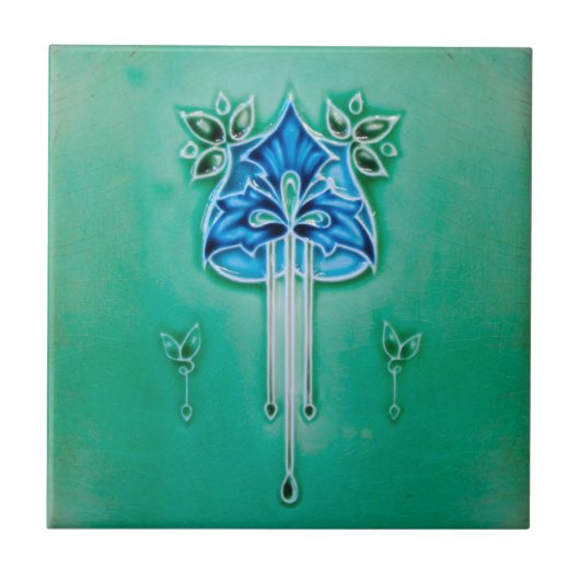 Art Nouveau Ceramic Fireplace Wall tile Fliese (Vorderseite)
