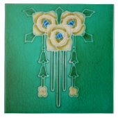 Art Nouveau Ceramic Fireplace Wall tile Fliese (Vorderseite)