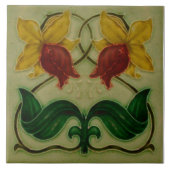 Art Nouveau ceramic fireplace wall tile Fliese (Vorderseite)