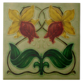 Art Nouveau ceramic fireplace wall tile Fliese