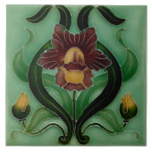 Art Nouveau Ceramic fireplace wall tile Fliese (Vorderseite)