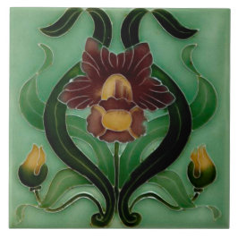 Art Nouveau Ceramic fireplace wall tile Fliese