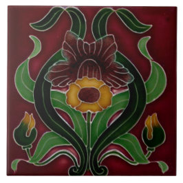 Art Nouveau Ceramic Fireplace Wall Tile Fliese