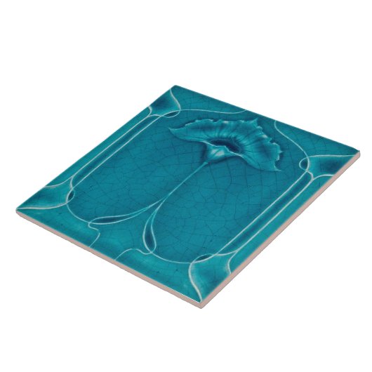 Art nouveau ceramic tile blue fliese (Seite)
