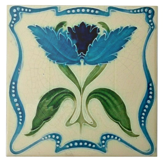 Art nouveau ceramic tile fliese (Vorderseite)