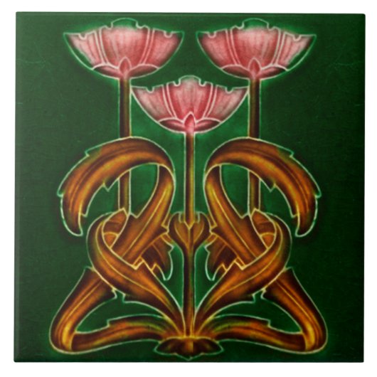 Art Nouveau Ceramic tile Fliese (Vorderseite)