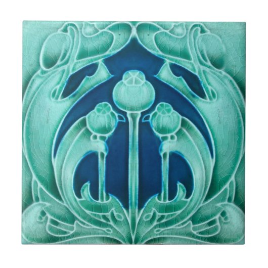 Art Nouveau ceramic tile Fliese (Vorderseite)