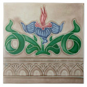 Art Nouveau ceramic tile Fliese (Vorderseite)