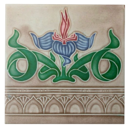 Art Nouveau ceramic tile Fliese (Vorderseite)
