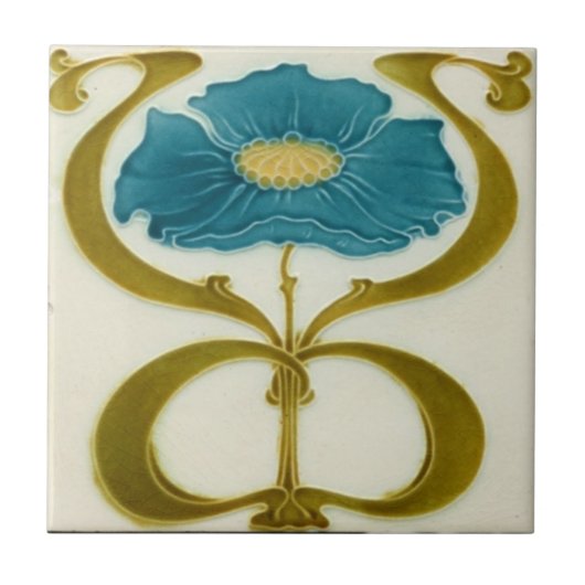 Art nouveau ceramic tile fliese (Vorderseite)