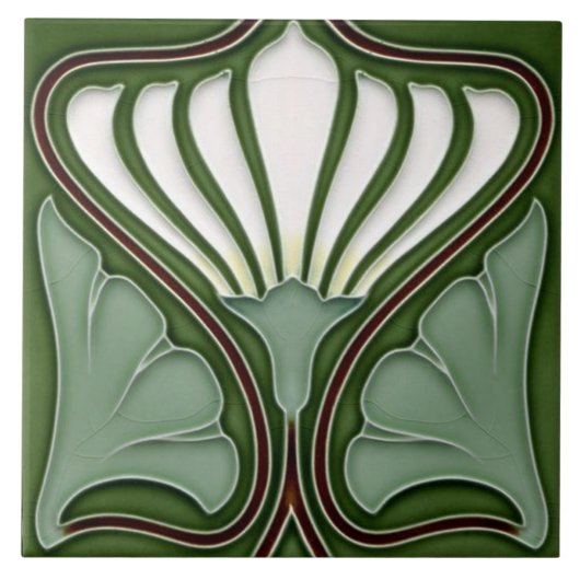Art Nouveau Ceramic Wall fireplace Tile Fliese (Vorderseite)