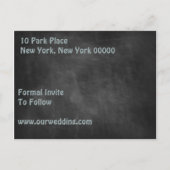 Art Nouveau Challe Board Save the Date Ankündigungspostkarte (Rückseite)