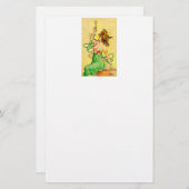 Art Nouveau Champaine Lady Briefpapier (Vorne/Hinten)