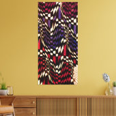 Art Nouveau Checkered Wave Pattern Leinwanddruck (Insitu (Wohnzimmer))
