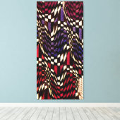 Art Nouveau Checkered Wave Pattern Leinwanddruck (Insitu (Holzboden))