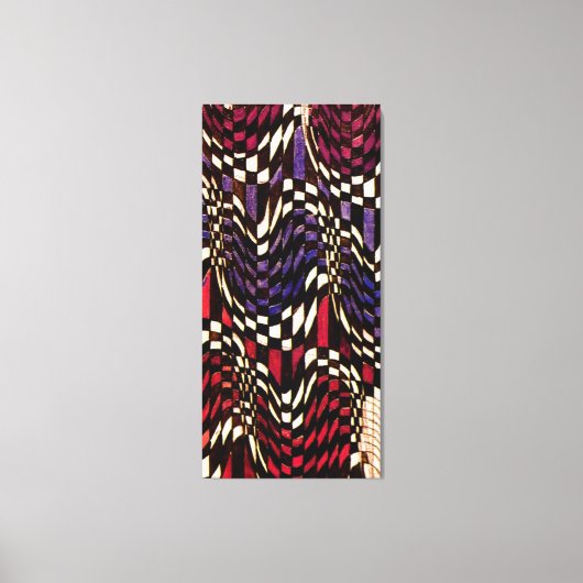 Art Nouveau Checkered Wave Pattern Leinwanddruck (Vorderseite)