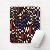 Art Nouveau Checkered Wave Pattern - Mousepad (Mit Mouse)