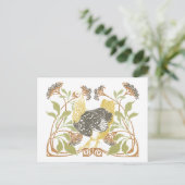 Art Nouveau Chickens Postkarte (Stehend Vorderseite)