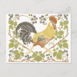 Art Nouveau Chickens Postkarte
