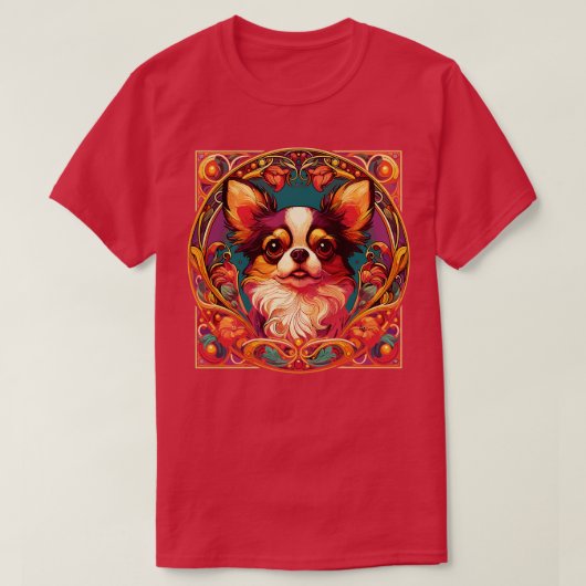 Art Nouveau Chihuahua Funny Chihuahua Design T-Shirt (Design vorne)