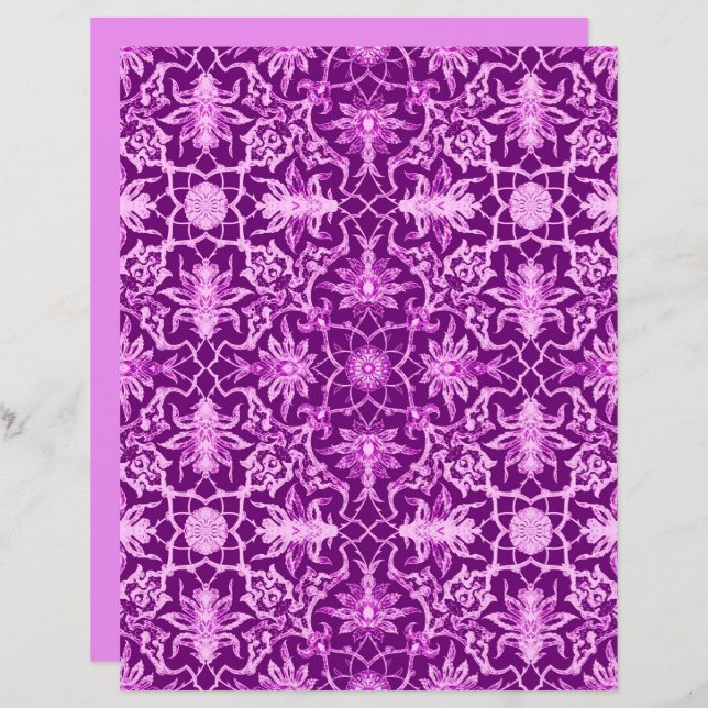 Art Nouveau Chinese Pattern, Amethyst Lila (Vorne/Hinten)