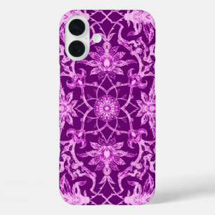 Art Nouveau Chinese Pattern - Amethyst Lila iPhone 16 Plus Hülle