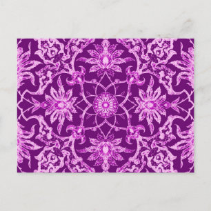 Art Nouveau Chinese Pattern - Amethyst Lila Postkarte