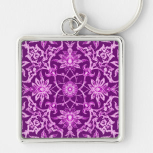 Art Nouveau Chinese Pattern - Amethyst Lila Schlüsselanhänger