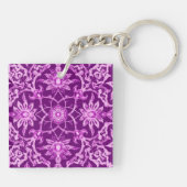 Art Nouveau Chinese Pattern - Amethyst Lila Schlüsselanhänger (Rückseite)