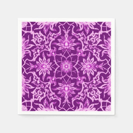 Art Nouveau Chinese Pattern - Amethyst Lila Serviette (Vorderseite)