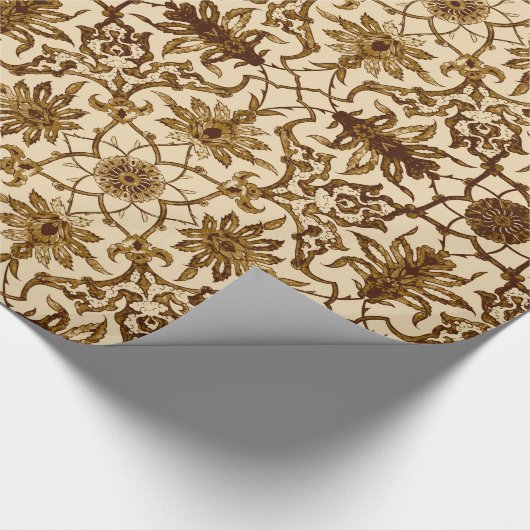 Art Nouveau Chinese Pattern - Braun und Beige Geschenkpapier (Ecke)