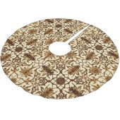 Art Nouveau Chinese Pattern - Braun und Beige Polyester Weihnachtsbaumdecke (Schrägansicht)