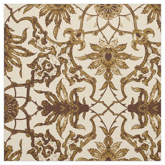 Art Nouveau Chinese Pattern - Braun und Beige Stoff (Muster)