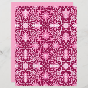 Art Nouveau Chinese Pattern Burgund und Pink