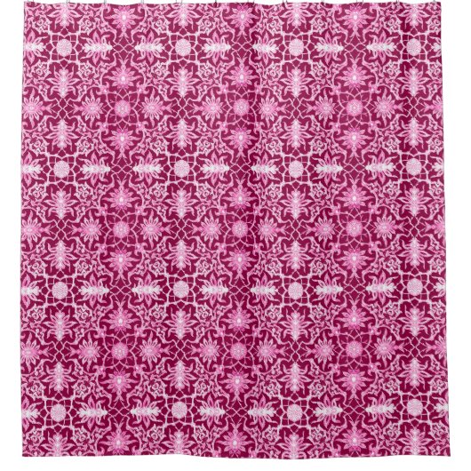 Art Nouveau Chinese Pattern, Burgund und Pink Duschvorhang (Vorderseite)