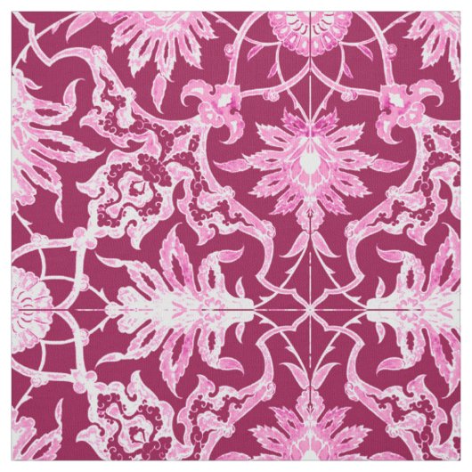 Art Nouveau Chinese Pattern - Burgund Wein Stoff (Muster)
