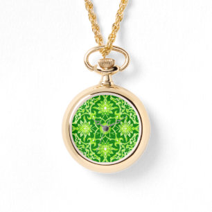 Art Nouveau Chinese Pattern - Emerald Green Armbanduhr