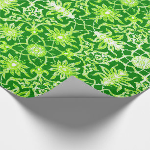 Art Nouveau Chinese Pattern - Emerald Green Geschenkpapier