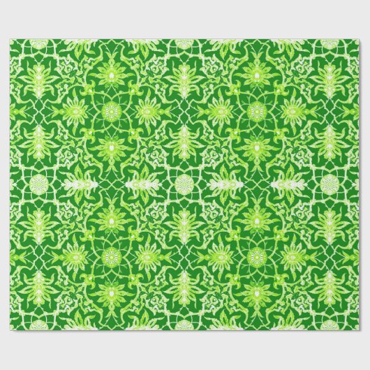 Art Nouveau Chinese Pattern - Emerald Green Geschenkpapier (Flach)