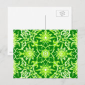 Art Nouveau Chinese Pattern - Emerald Green Postkarte (Vorne/Hinten)