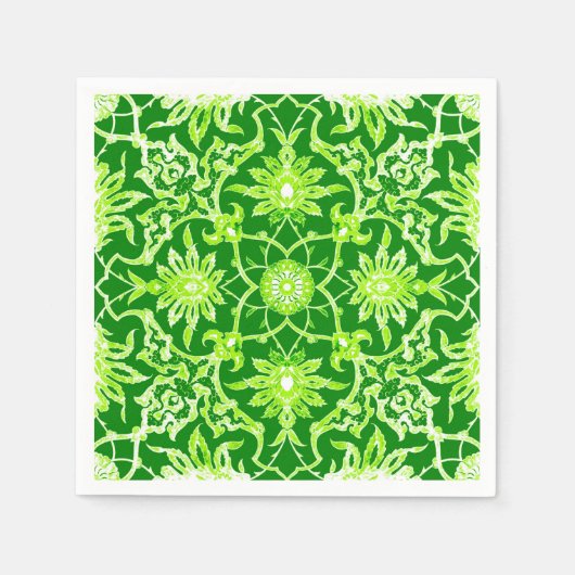 Art Nouveau Chinese Pattern - Emerald Green Serviette (Vorderseite)