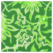 Art Nouveau Chinese Pattern - Emerald Green Stoff (Nahaufnahme)