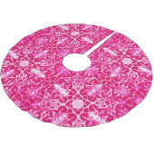 Art Nouveau Chinese Pattern - Fuchsia Pink Polyester Weihnachtsbaumdecke (Schrägansicht)