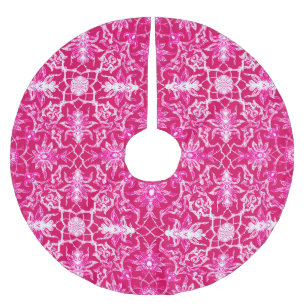 Art Nouveau Chinese Pattern - Fuchsia Pink Polyester Weihnachtsbaumdecke