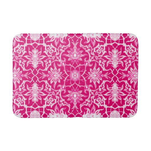 Art Nouveau Chinese Pattern - Fuschia Pink Badematte (Vorderseite)