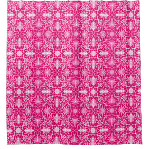 Art Nouveau Chinese Pattern - Fuschia Pink Duschvorhang