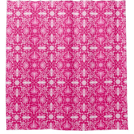 Art Nouveau Chinese Pattern - Fuschia Pink Duschvorhang (Vorderseite)