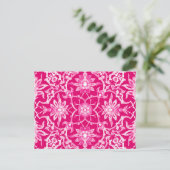 Art Nouveau Chinese Pattern - Fuschia Pink Postkarte (Stehend Vorderseite)