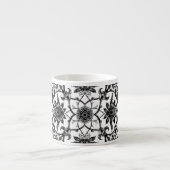 Art Nouveau Chinese Pattern - Schwarz und Weiß Espressotasse (Vorderseite)